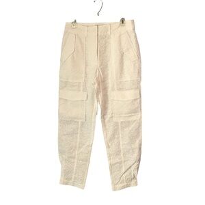 NWOT Derek Lam 10 Crosby White Eyelet Cargo Pants Size 8